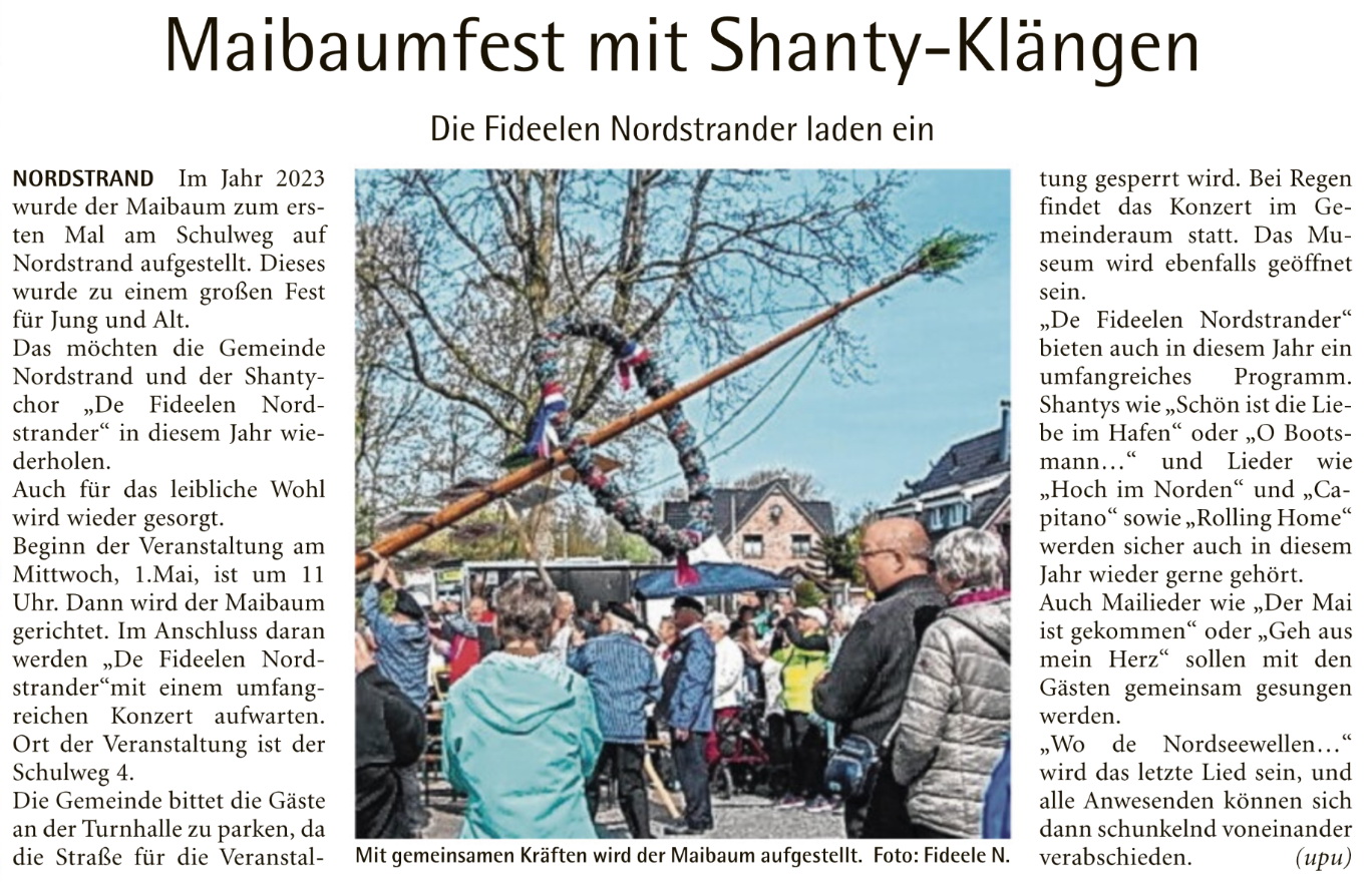 Maibaumaufstellung auf Nordstrand (2023)
